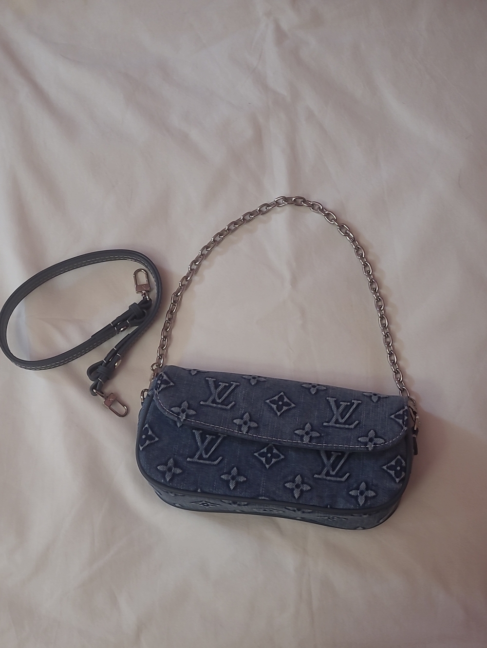 Louis Vuitton Denim Monogram Mini Shoulder Bag in Dark Blue